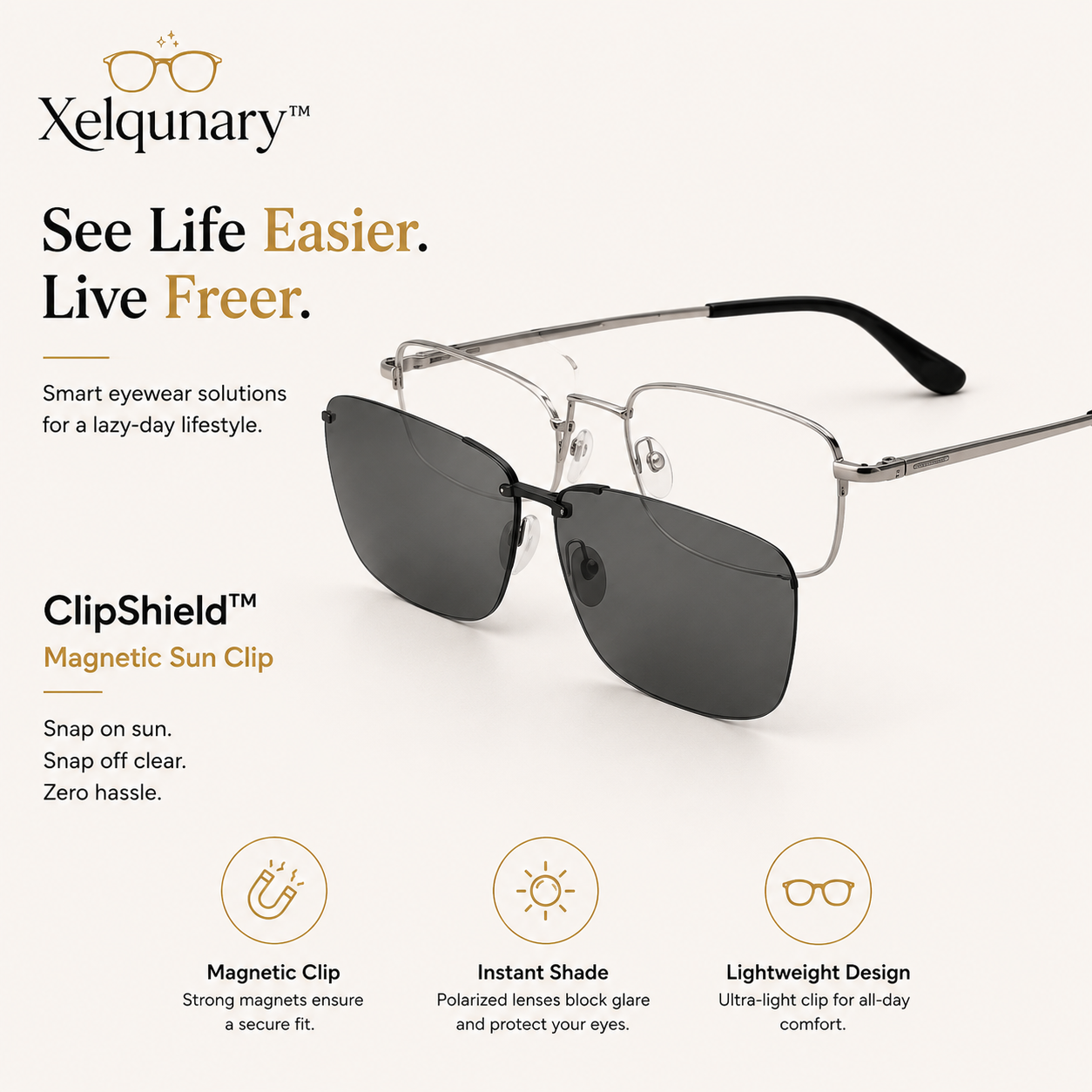 Xelqunary™ ClipShield Magnetic Sun Clip