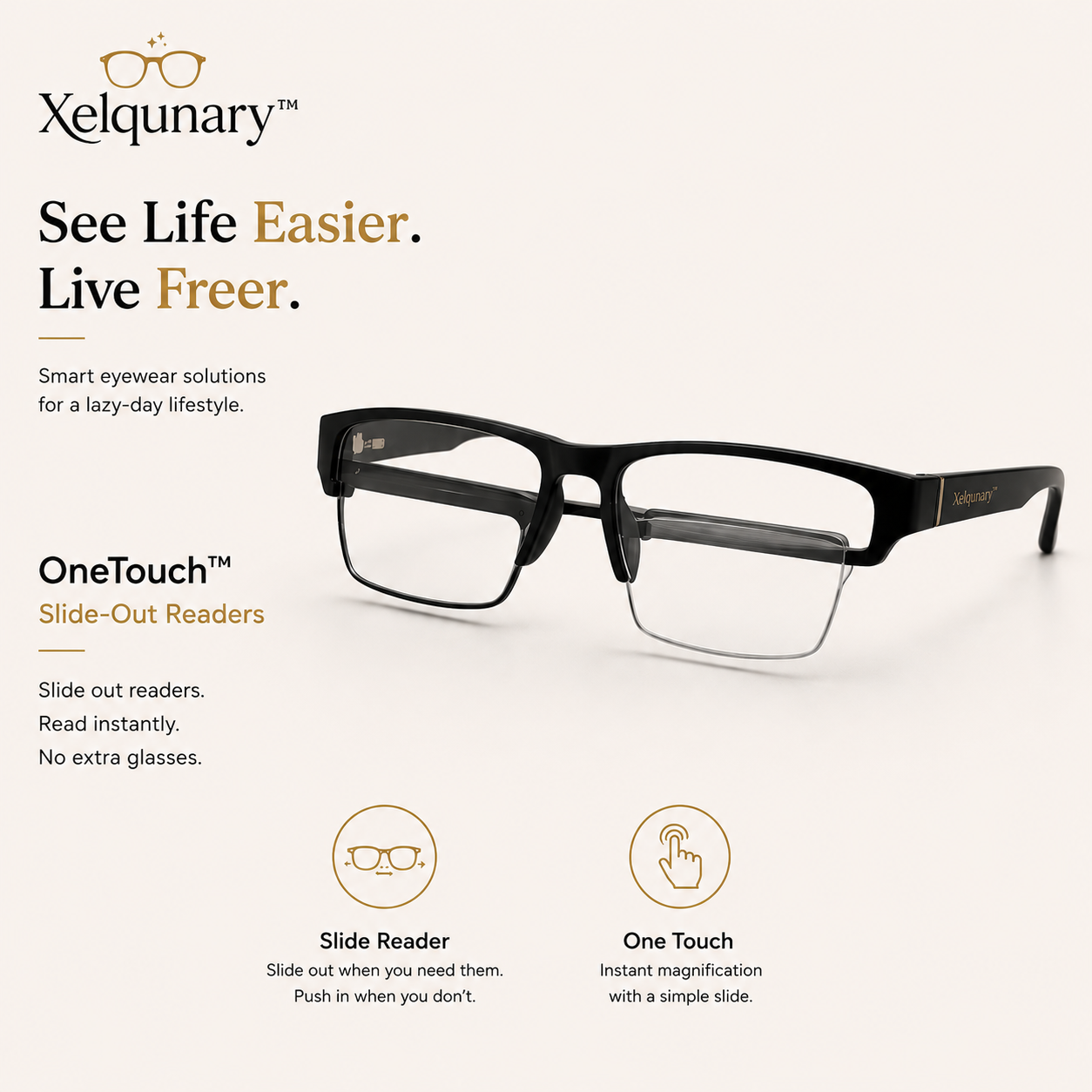 Xelqunary™ OneTouch Slide-Out Readers